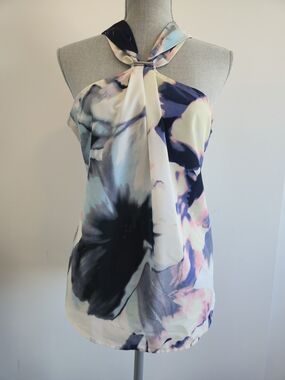 Calvin Klein Floral Halter Neck Blouse in Size M